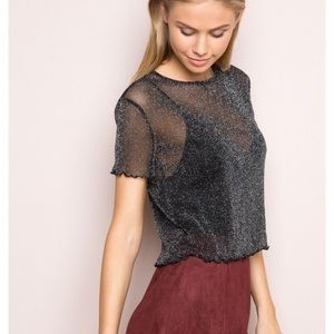 Brandy Melville Sheer Glitter Mesh Top (rare!)